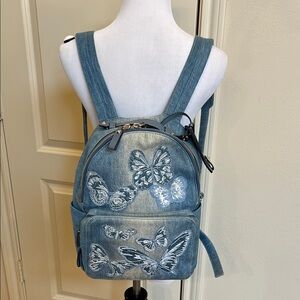 Valentino Denim Butterfly Backpack